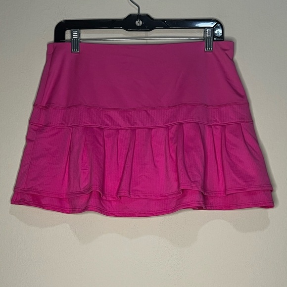 Lucky in Love Sz Large Santa Fe Glow Long Pleated Tier Skirt Pinkberry - Picture 9 of 9